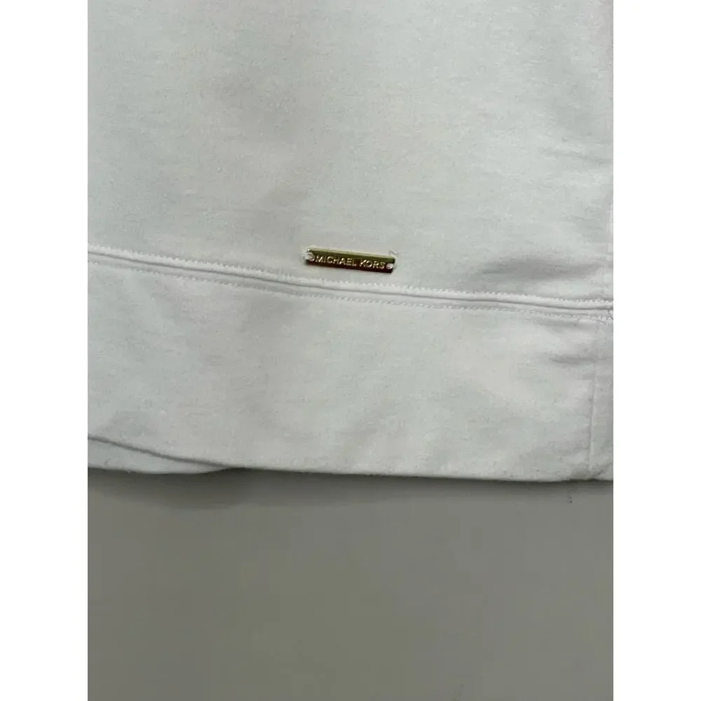 Michael Kors Hoodie Sweater‎ Long Sleeve Lace Up White Medium Streetwear Casual